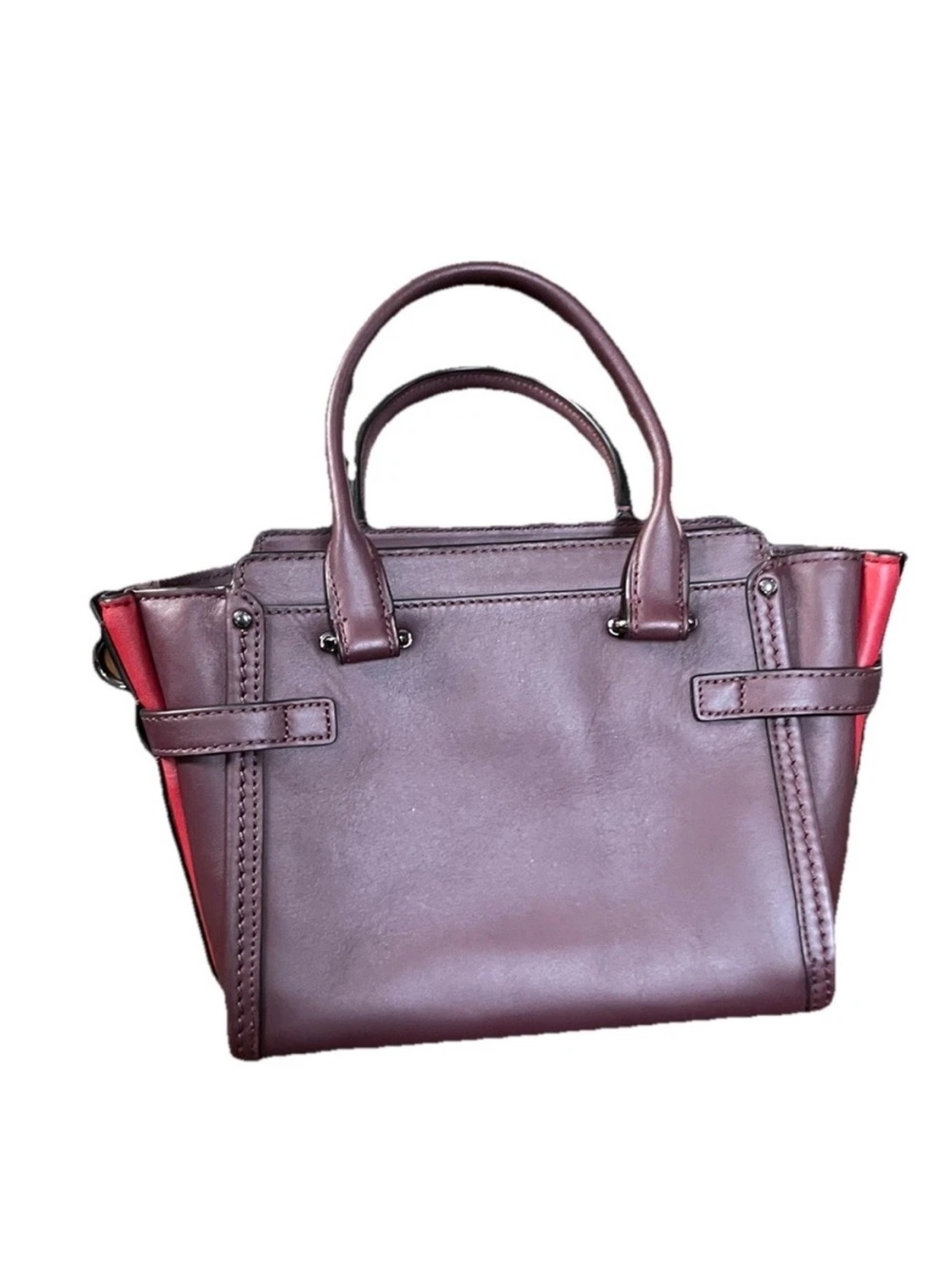 Coach 55523 Rogue 17 Tea Rose Raised Floral Applique Oxblood & Dust Bag - Picture 3 of 16